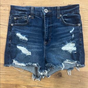 American Eagle Outfitters Distressed Navy Jean Shorts